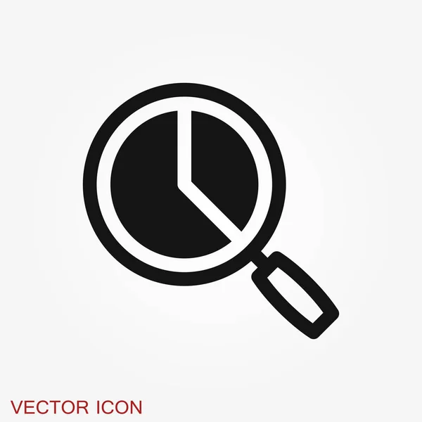 Icono de análisis. El estilo de ilustración vectorial es un símbolo icónico plano — Vector de stock