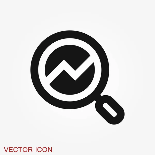 Icono de análisis. El estilo de ilustración vectorial es un símbolo icónico plano — Archivo Imágenes Vectoriales
