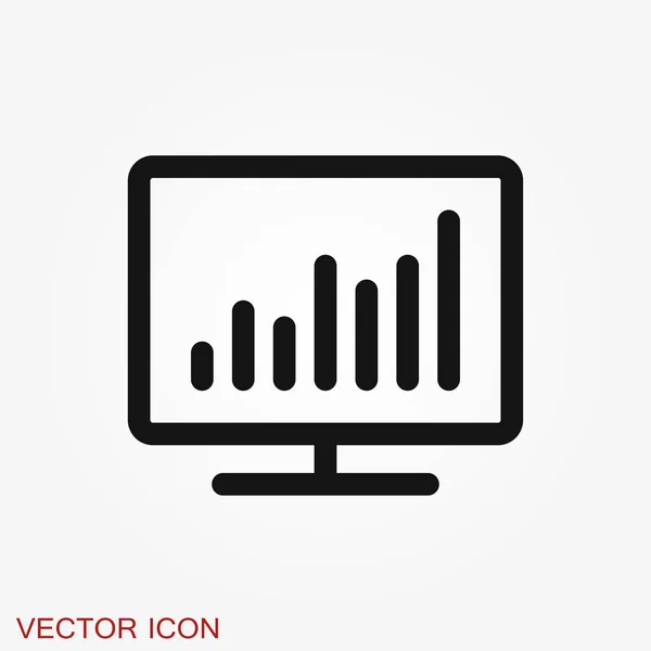 Ikona služby Analytics. Vektorový ilustrací styl je plochý ikonický symbol — Stockový vektor