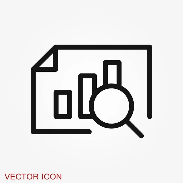 Icono de análisis. El estilo de ilustración vectorial es un símbolo icónico plano — Vector de stock