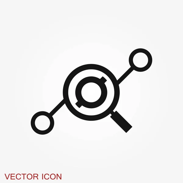 Icono de análisis. El estilo de ilustración vectorial es un símbolo icónico plano — Vector de stock