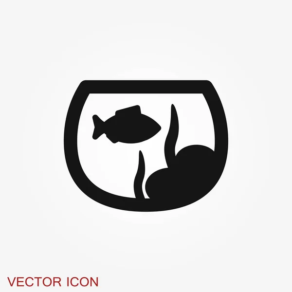 Aquarium fish vector icon. Flat aquarium fish icon for your design. — Stock Vector