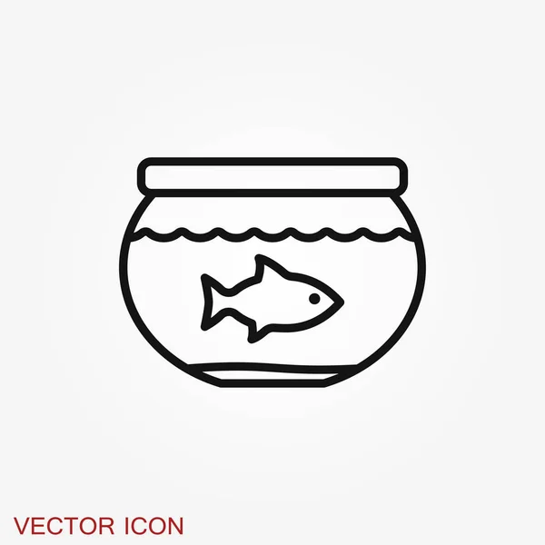 Ícone de vetor de peixe de aquário. Ícone de peixe de aquário plano para o seu design . — Vetor de Stock