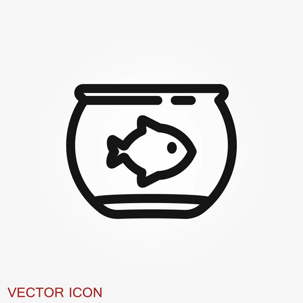 Ikona vektorového rybníka. Plochá ikona akvarijní ryby pro váš design. — Stockový vektor