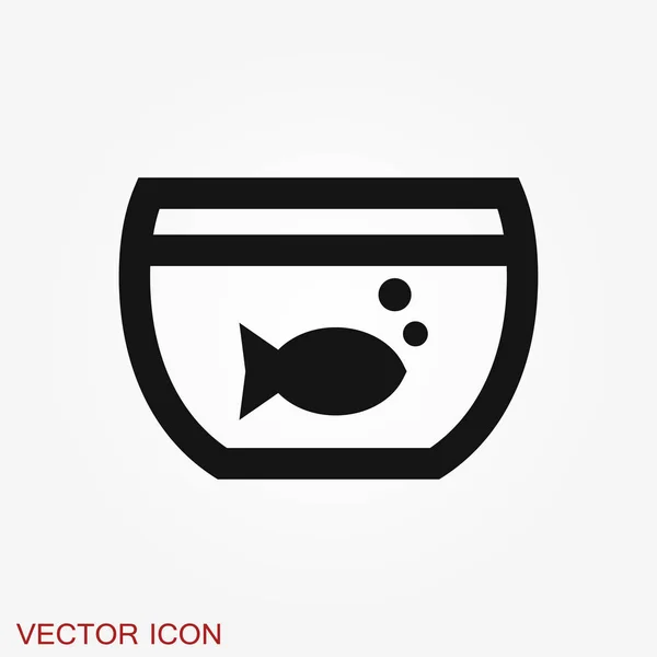 Ícone de vetor de peixe de aquário. Ícone de peixe de aquário plano para o seu design . — Vetor de Stock
