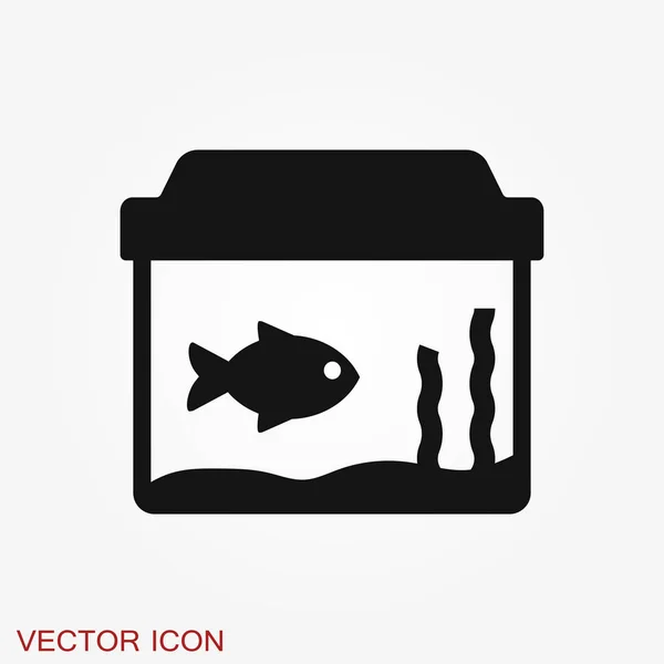 Ícone de vetor de peixe de aquário. Ícone de peixe de aquário plano para o seu design . — Vetor de Stock