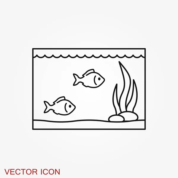 Icona vettoriale dei pesci d'acquario. Icona pesce acquario piatto per il vostro disegno . — Vettoriale Stock