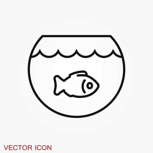 Ícone de vetor de peixe de aquário. Ícone de peixe de aquário plano para o seu design . — Vetor de Stock