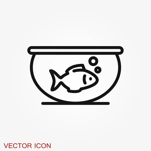 Ícone de vetor de peixe de aquário. Ícone de peixe de aquário plano para o seu design . — Vetor de Stock