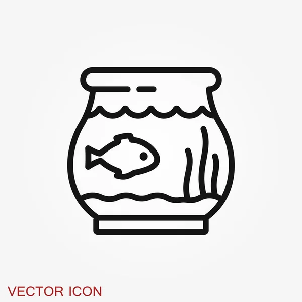 Acuario icono de peces vector. Icono de peces de acuario plano para su diseño . — Vector de stock