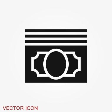 Para Banknotları vektör simgesi. İllüstrasyon tarzı düz bir ikonik