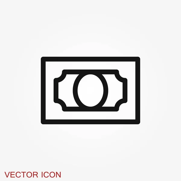 Banknoten-Vektor-Symbol. Illustrationsstil ist eine flache Ikone — Stockvektor