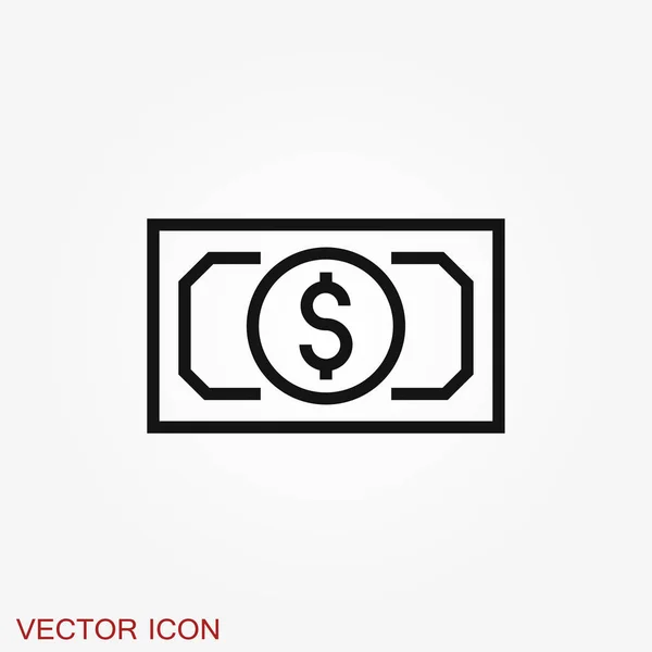Monnaie Icône vectorielle des billets. Le style d'illustration est un plat iconique — Image vectorielle