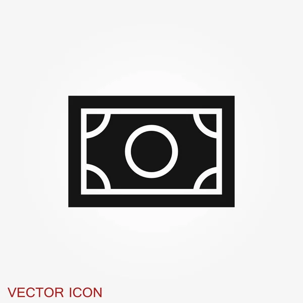 Moneda Icono vectorial de billetes. El estilo de ilustración es un icono plano — Vector de stock