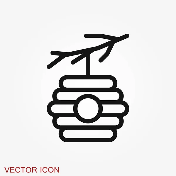Icono del vector de la colmena. signo de colmena en el fondo . — Vector de stock