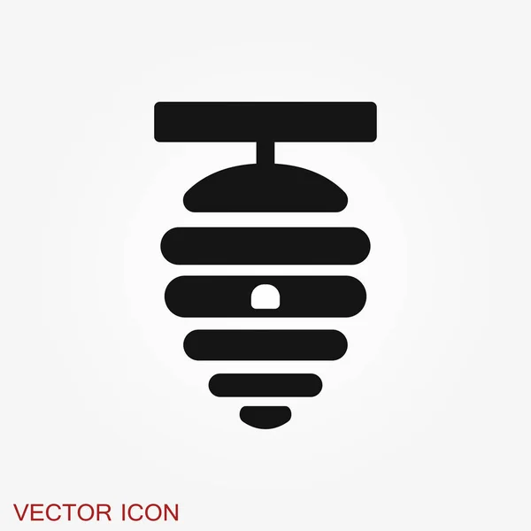 Méhkas vektor ikon. Beehive jel a háttérben. — Stock Vector