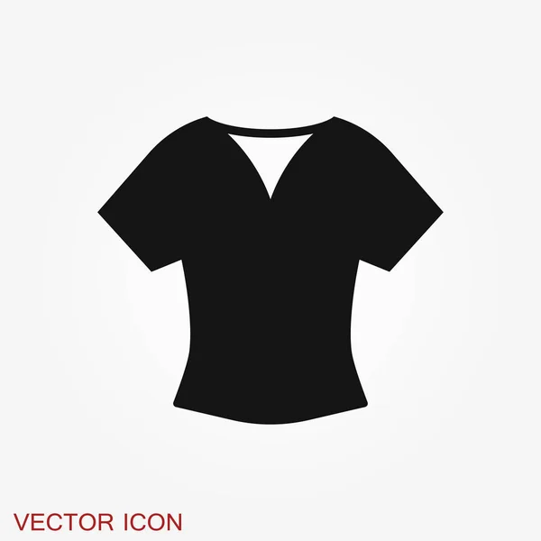 Ícone da blusa da mulher, túnica ilustração vetorial plana — Vetor de Stock