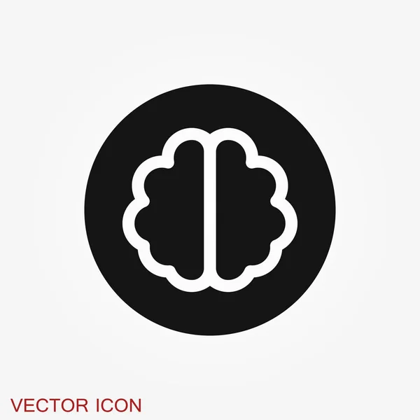 Icono del vector cerebral. Ilustración simple aislada sobre fondo — Vector de stock
