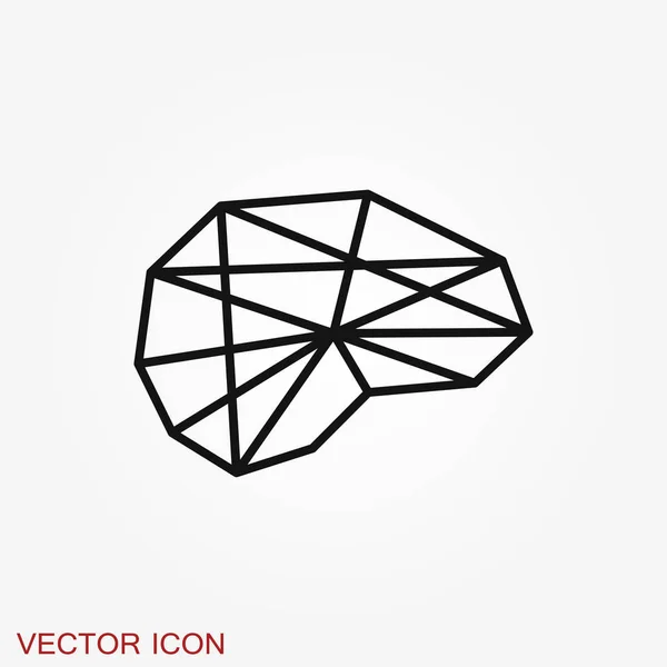 Icono del vector cerebral. Ilustración simple aislada sobre fondo — Vector de stock