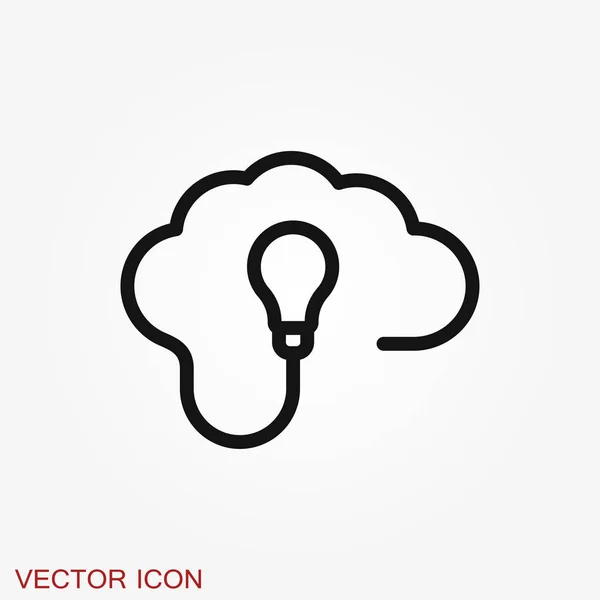 Gehirn-Vektor-Symbol. einfache Abbildung auf Hintergrund isoliert — Stockvektor