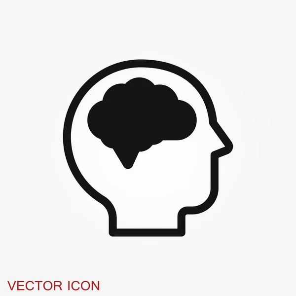 Ícone do vetor cerebral. Ilustração simples isolada no fundo — Vetor de Stock