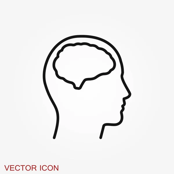 Ícone do vetor cerebral. Ilustração simples isolada no fundo — Vetor de Stock