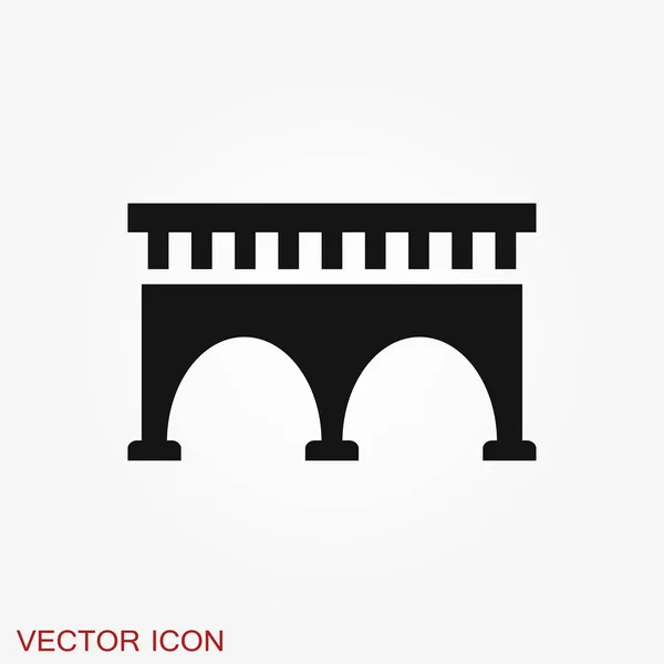 Bridge-Ikone im flachen Stil. Straßenverkehrskonzept. — Stockvektor