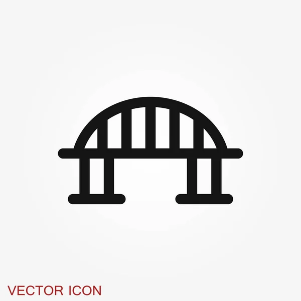 Bridge-Ikone im flachen Stil. Straßenverkehrskonzept. — Stockvektor