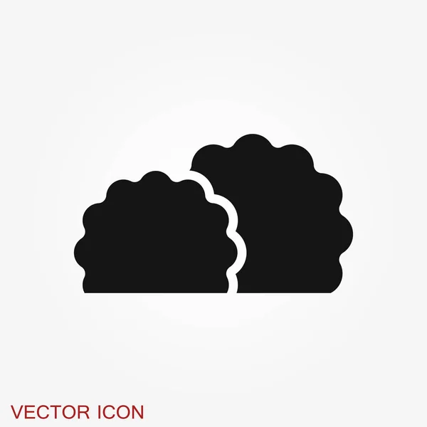 Icono de arbustos, silueta vectorial aislada en backgorund . — Vector de stock