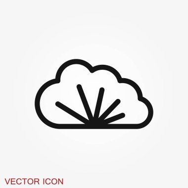 Çalılar simgesi, geri gorund izole vektör silueti.