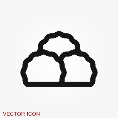 Çalılar simgesi, geri gorund izole vektör silueti.