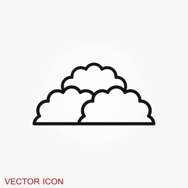 Çalılar simgesi, geri gorund izole vektör silueti.