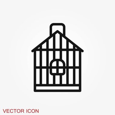 Tasarım, logo için kuş kafesi simgesi. Vektör çizimi