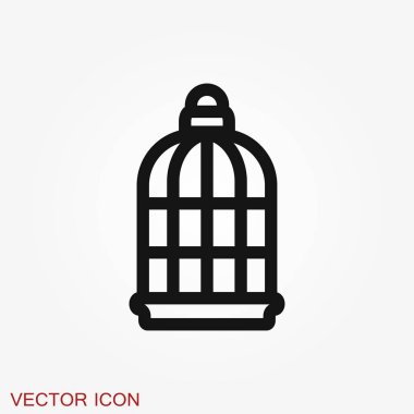 Tasarım, logo için kuş kafesi simgesi. Vektör çizimi