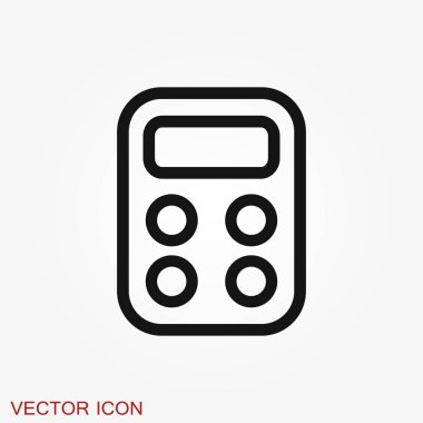 Hesap makinesi simgesi vektörü. Tasarruf, finans işareti, ekonomi kavramı