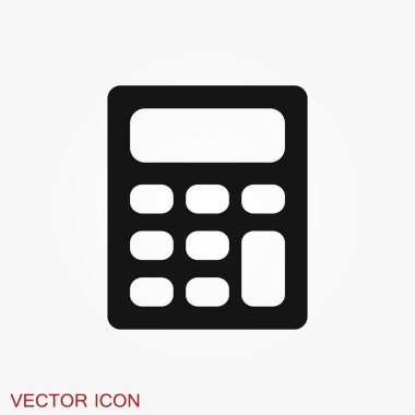 Hesap makinesi simgesi vektörü. Tasarruf, finans işareti, ekonomi kavramı