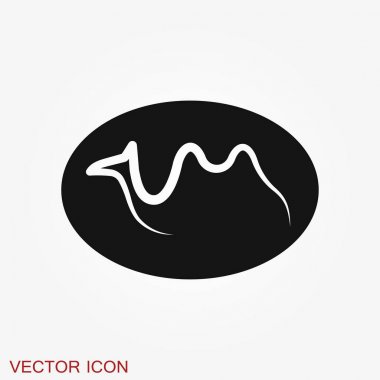 Deve simgesi. Web ve tasarım için Vektör sembolü Afrika hayvan.