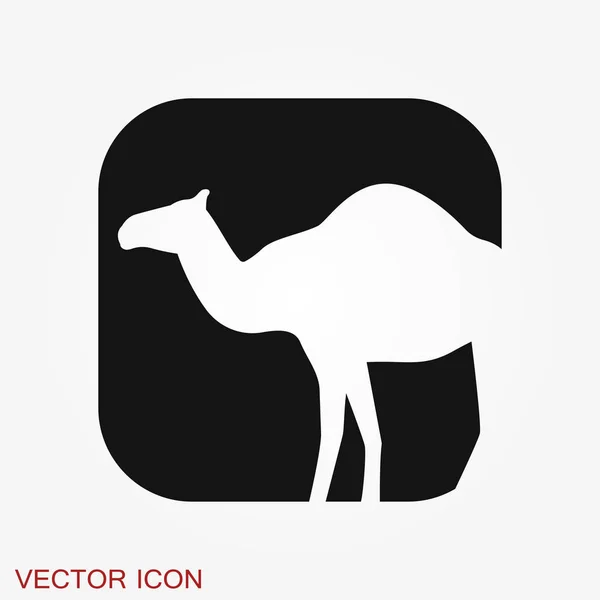 Icono de camello. Símbolo vectorial animal africano para web y diseño . — Archivo Imágenes Vectoriales