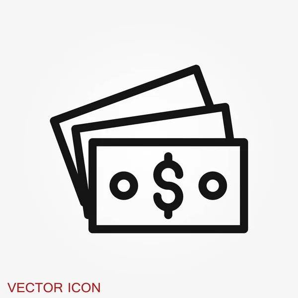 Dinheiro. Icon Line Ilustração vetorial. Sistema de pagamentos . — Vetor de Stock