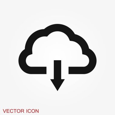 Bulut simgesi, anahat ve katı vektör çizimi