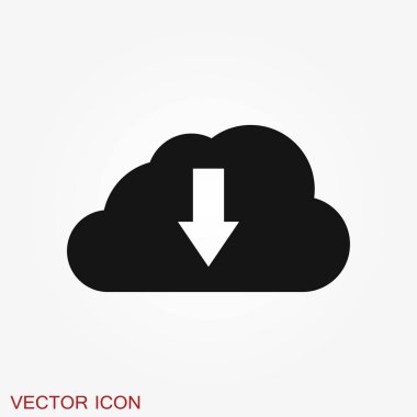 Bulut simgesi, anahat ve katı vektör çizimi