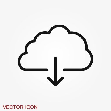 Bulut simgesi, anahat ve katı vektör çizimi