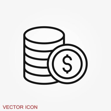 Arka planda yalıtılmış Bozuk Paralar Simgesi. Para sembolü