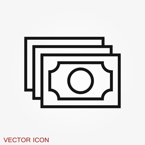 Geld. Liniensymbol-Vektor-Illustration. Zahlungssystem. — Stockvektor