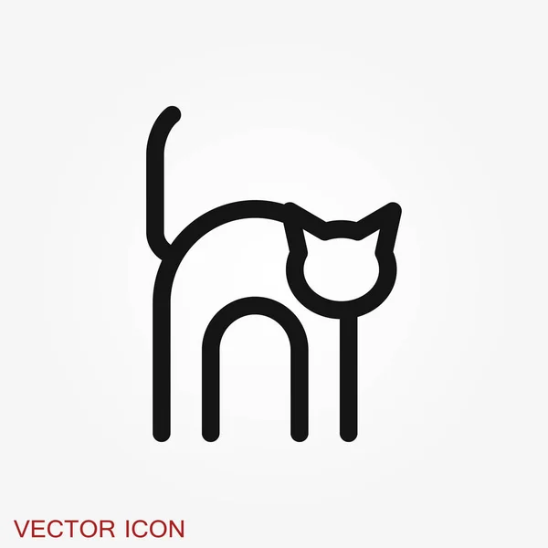 Icono de gato. Plantilla de vector de diseño de logotipo Estilo plano . — Vector de stock