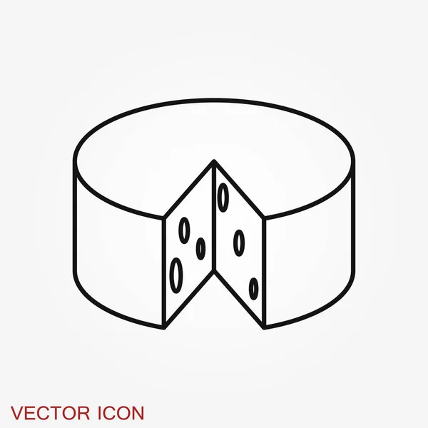 Käse-Icon-Vektor, gefülltes flaches Schild, Logo-Illustration — Stockvektor