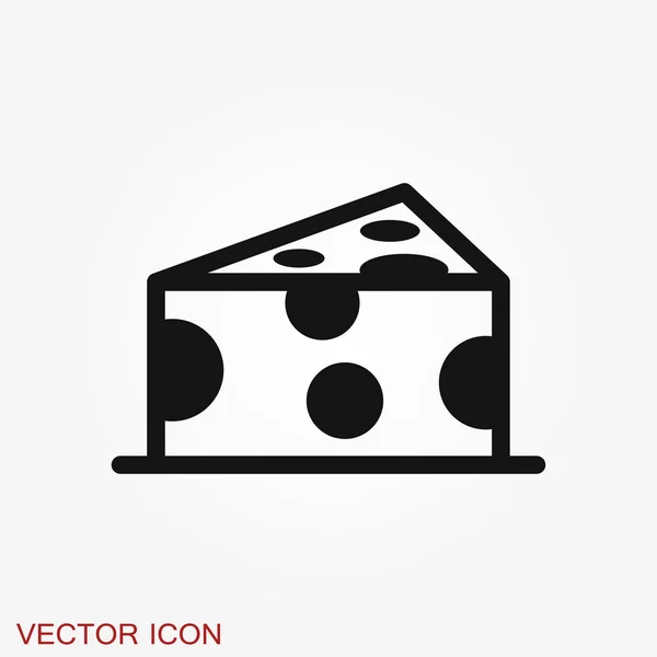 Käse-Icon-Vektor, gefülltes flaches Schild, Logo-Illustration — Stockvektor