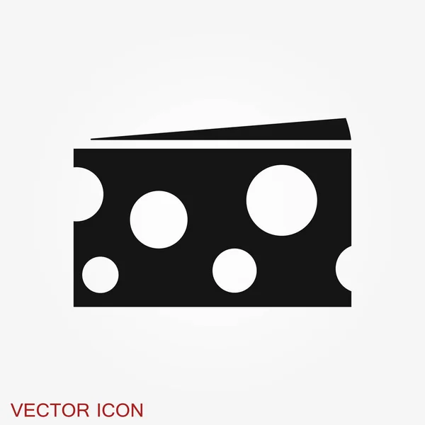Vector de icono de queso, signo plano lleno, ilustración del logotipo — Vector de stock