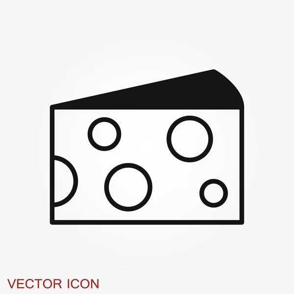 Käse-Icon-Vektor, gefülltes flaches Schild, Logo-Illustration — Stockvektor