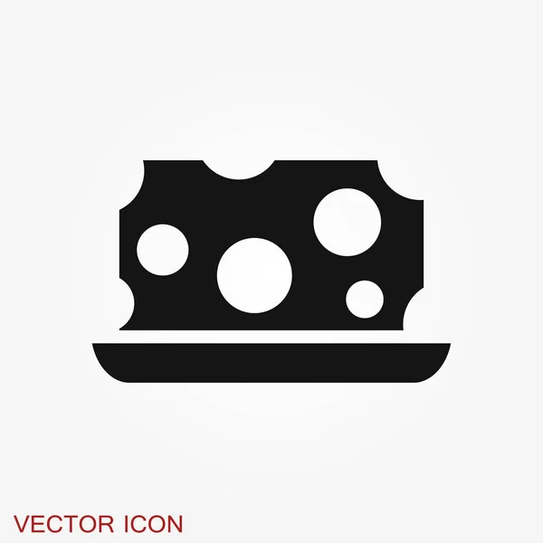 Käse-Icon-Vektor, gefülltes flaches Schild, Logo-Illustration — Stockvektor